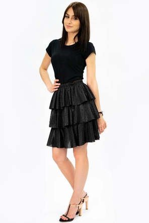 Błyszcząca spódnica mini czarna (508art)