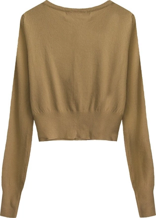 KRÓTKI ZDOBIONY SWETEREK KARMELOWY (X1518X)