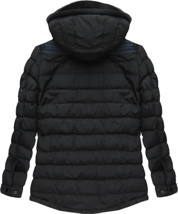 MĘSKA KURTKA ZIMOWA Z KAPTUREM CZARNA (M562)