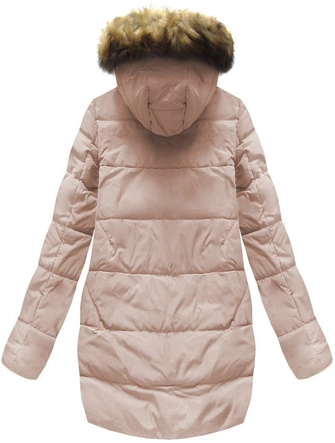 KURTKA Z PUCHEM NATURALNYM ŁOSOSIOWA (8071)