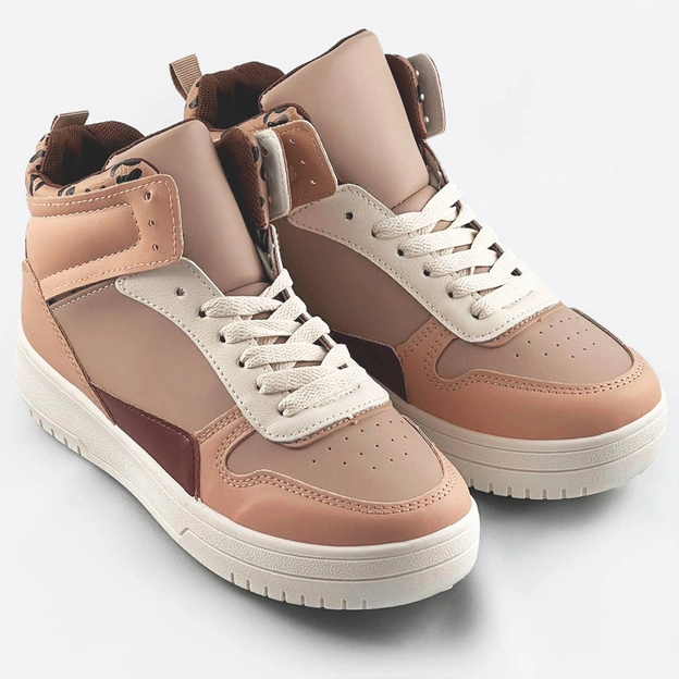 Damskie sneakersy za kostkę beżowe (wh2122)