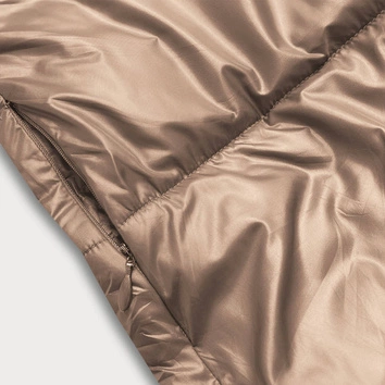 DŁUGA DWUSTRONNA KURTKA ZIMOWA CAMEL/BRĄZ (L22-9852-301/300)