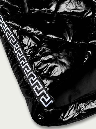 Błyszcząca kamizelka z lamówkami czarna (7004BIG)