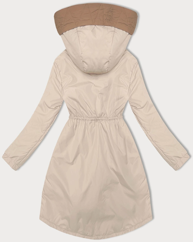 Kurtka damska ze ściągaczem w talii S'West jasny beżowy (B8352-46)