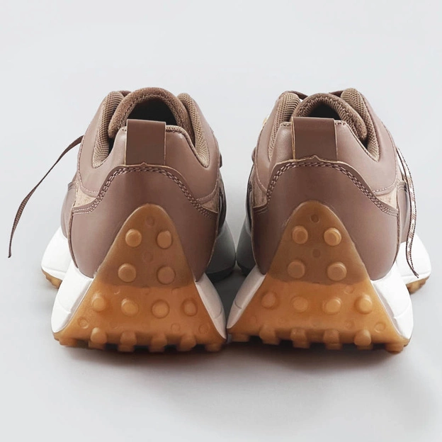 Buty sportowe z łańcuchem brązowe (n-206)