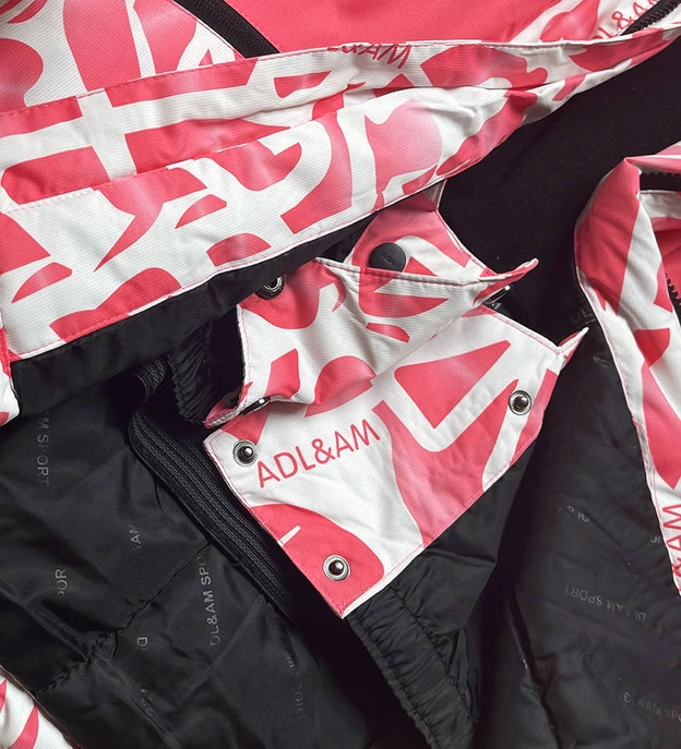 Damska kurtka zimowa narciarska z membraną różowa (w187)