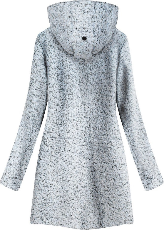 KRÓTKI PŁASZCZ Z KAPTUREM JASNOSZARY (516ART)