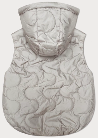 Krótki bezrękawnik damski z odpinanym kapturem BH Forever jasny beżowy (BH-2414)