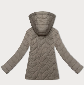 Lekka pikowana kurtka damska z kapturem J Style beżowa (16M9232-62)