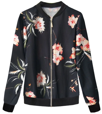 CIENKA BLUZA TYPU BOMBER CZARNA (261/5ART)