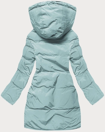 Pikowana zimowa  kurtka damska miętowa (2m-963)