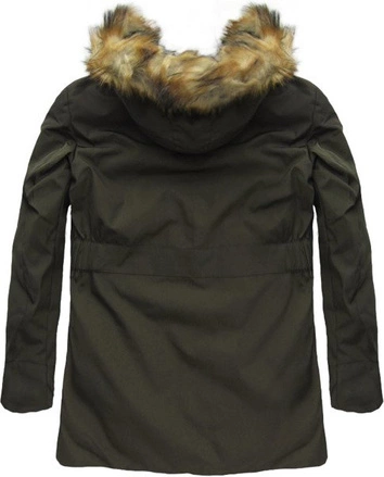 KURTKA ZIMOWA Z PUCHEM NATURALNYM KHAKI (5013)