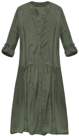ZWIEWNA SUKIENKA KOSZULOWA KHAKI (142ART)