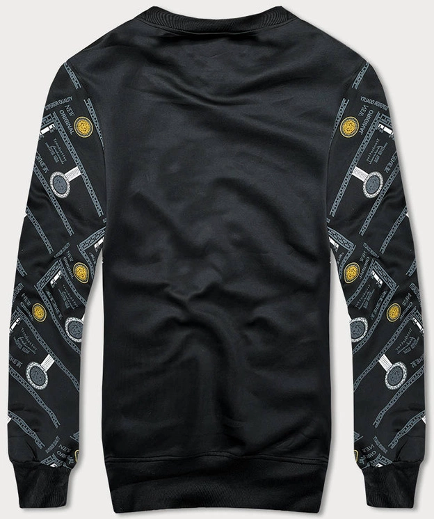 Bluza męska z nadrukiem czarna (8B1110-3)