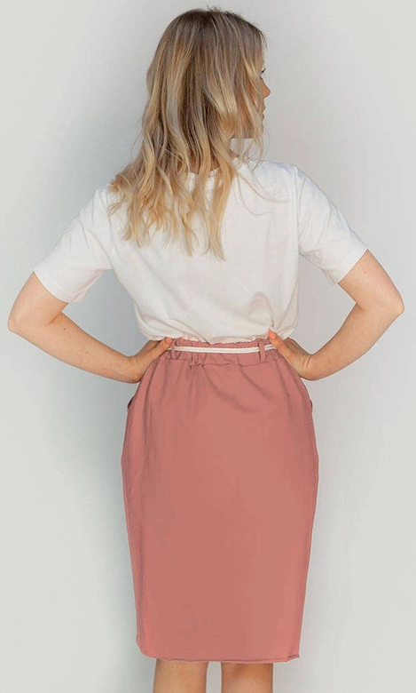 DRESOWA SPÓDNICA Z KIESZENIAMI RÓŻOWA (592ART)