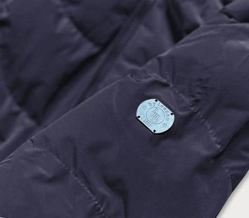 Kurtka zimowa damska z kapturem granatowa (m-21306)