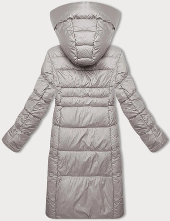 Zimowa kurtka damska z kontrastową podszewką Glakate szara (LU-238152#)