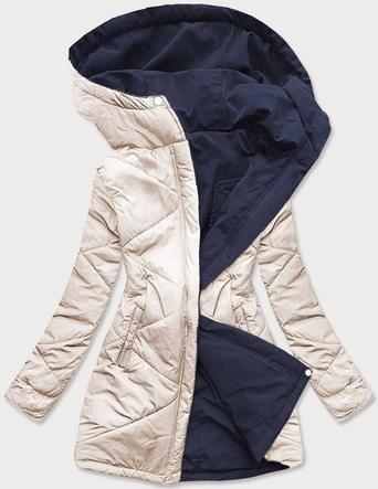 DWUSTRONNA KURTKA DAMSKA GRANAT-ECRU (M-116)