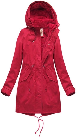 PARKA Z PODPINKĄ I KAPTUREM CZERWONA (MODEL17)