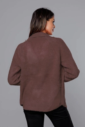 Krótka narzutka alpaka ciemne kakao (CJ65)