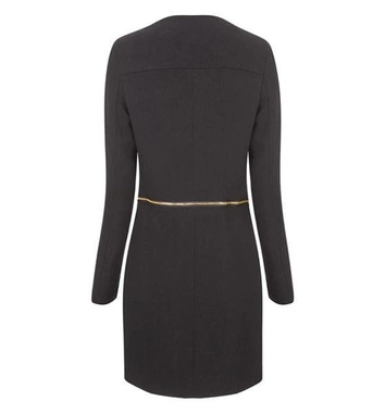 PROSTY PŁASZCZ Z ZAMKIEM CZARNY (2425)