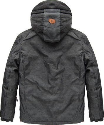 KURTKA ZIMOWA Z MEMBRANĄ GRAFITOWO-CZERWONA (CN56)