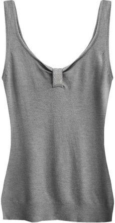 SWETERKOWA BLUZKA NA RAMIĄCZKACH SZARA (1125)