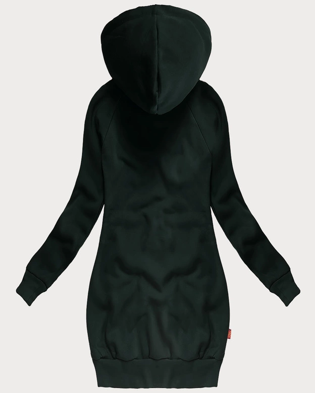 Długa bluza damska ciemny zielony (AMG-738/1)