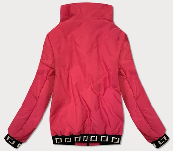 Krótka kurtka damska ze stójką czerwona (b8016-4)