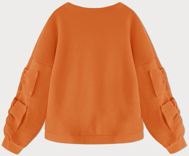 Ciepła bluza damska z kokardkami pomarańczowa (23999)