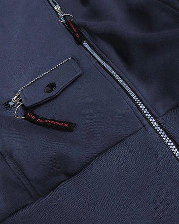 ROZPINANA BLUZA Z KIESZENIAMI GRANATOWA (629)