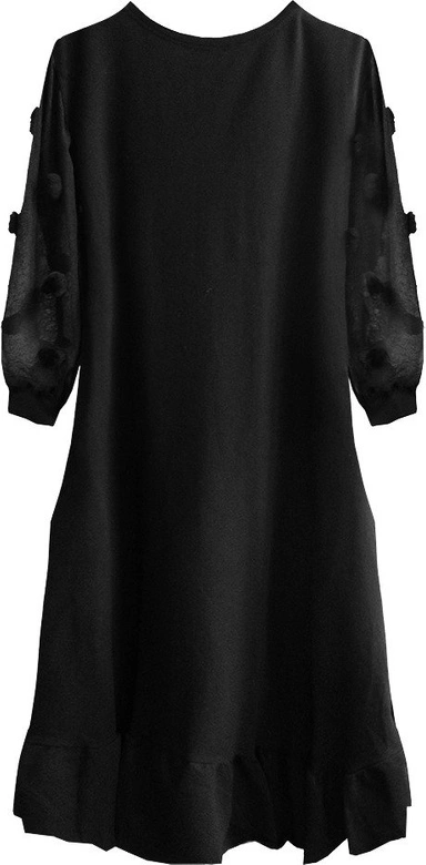 BAWEŁNIANA SUKIENKA OVERSIZE CZARNA (554ART)