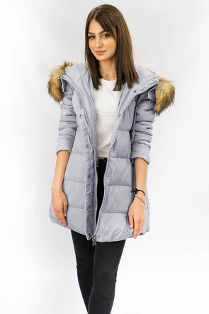 KURTKA DAMSKA ZIMOWA Z PUCHEM NATURALNYM WRZOSOWA (8061)