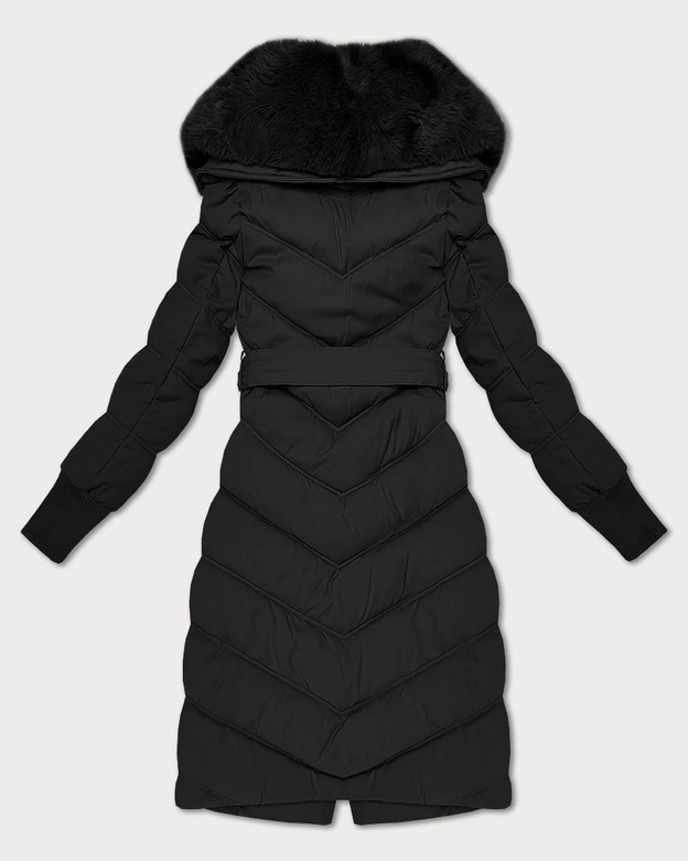 Kurtka zimowa z futrzanym kołnierzem S'west czarna (R8500-1)