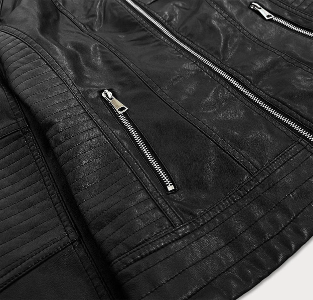 Klasyczna ramoneska z ekoskóry czarna (td113)