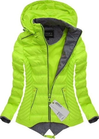 KURTKA Z KAPTUREM LIMONKOWA (W780)