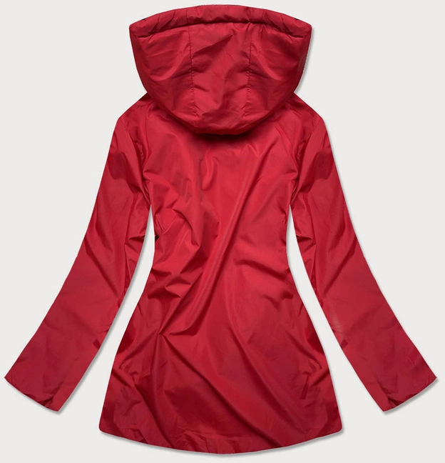 Pikowana kurtka dwustronna damska czarno-czerwona (mhm-w589)