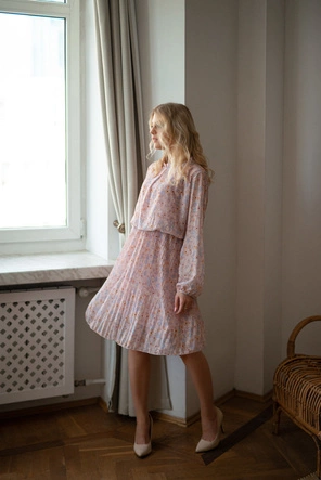 PLISOWANA SUKIENKA RÓŻOWA (561ART)