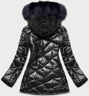 Damska kurtka przejściowa plus size czarna (mm21-76)