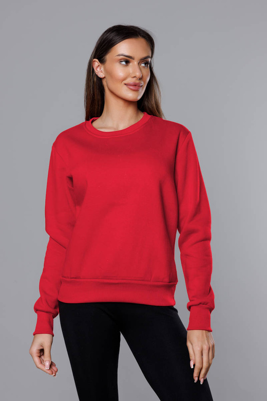 Bluza dresowa damska ze ściągaczami czerwona (w01-59)