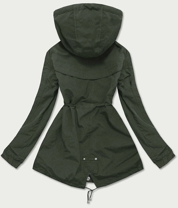 DWUSTRONNA PARKA DAMSKA Z KAPTUREM KHAKI-MORO (XW665X)