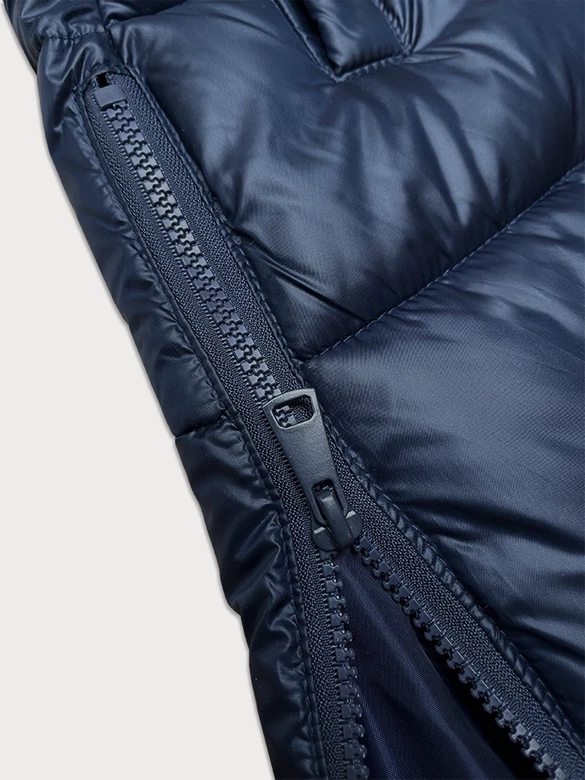 Puchowa długa kamizelka damska S'West granatowa (B8021-3)