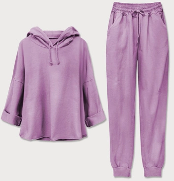 BAWEŁNIANY KOMPLET SPORTOWY DAMSKI LILAC (609ART)