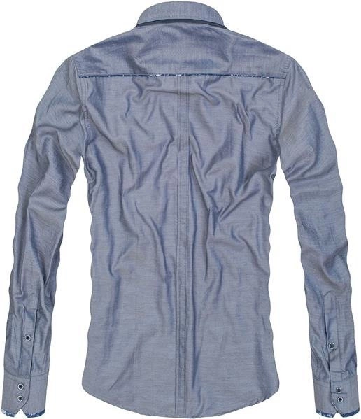 KOSZULA Z KOŁNIERZEM BUTTON DOWN NIEBIESKA (8812)