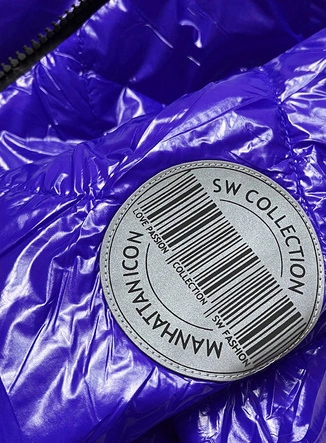 DWUSTRONNA BŁYSZCZĄCA KURTKA DAMSKA CHABROWA (B9778-2)