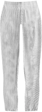 BŁYSZCZĄCE LEGGINSY W GEOMETRYCZNY WZÓR BIAŁO-CZARNE (323/1ART)