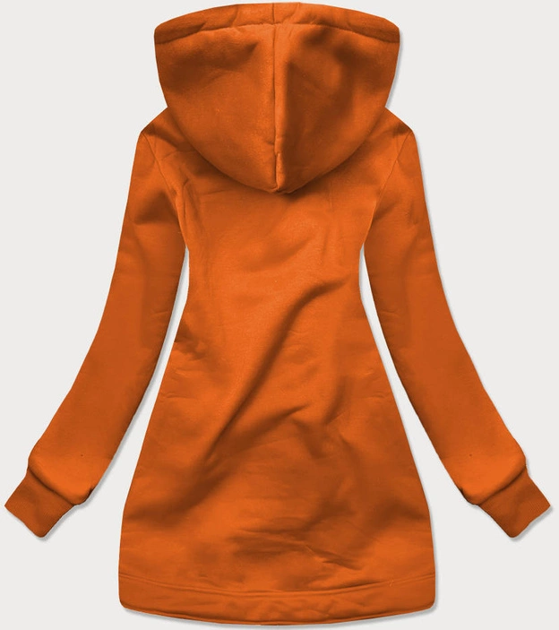 Długa damska bluza rozpinana karmelowa (AMG815)