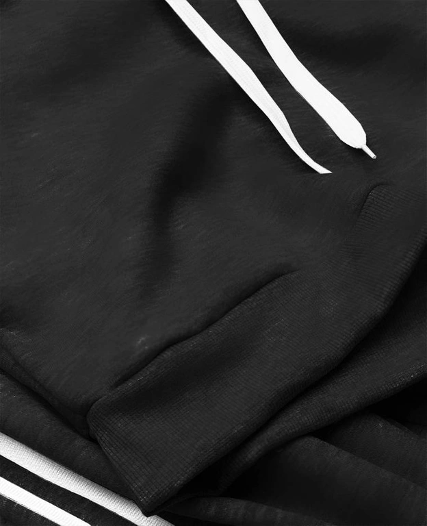 Komplet dresowy z krótką bluzą czarny (8c67-3)