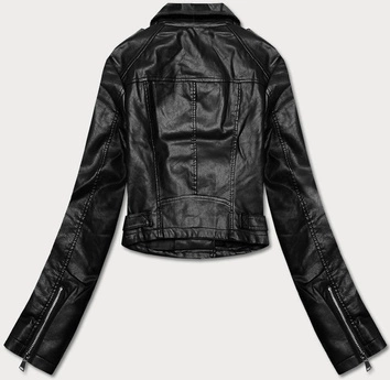 Krótka kurtka z kołnierzem czarna (11Z8039)