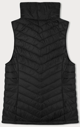 Cienka pikowana kamizelka damska ze stójką czarna (16M9063-392)